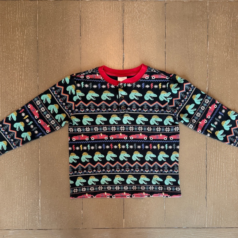 Hanna Andersson Boys’ Long-Sleeve Christmas Henley Pullover • Size 8 (M) - Picture 2 of 12